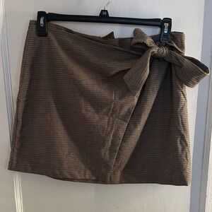 Brown Checkered Women's Skirt